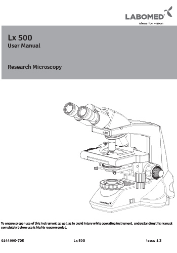 Lx 500 Binocular Microscope User Manual